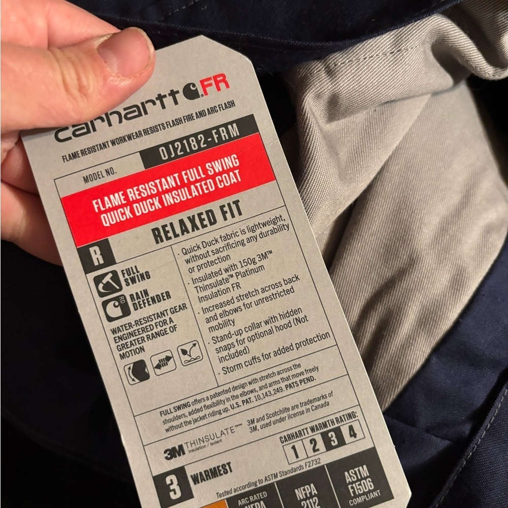 Carhartt Flame Resistant Full Swing Quick Duck Insulated Coat. Size XL Tall. NWT - Picture 5 of 6